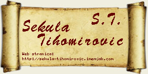 Sekula Tihomirović vizit kartica